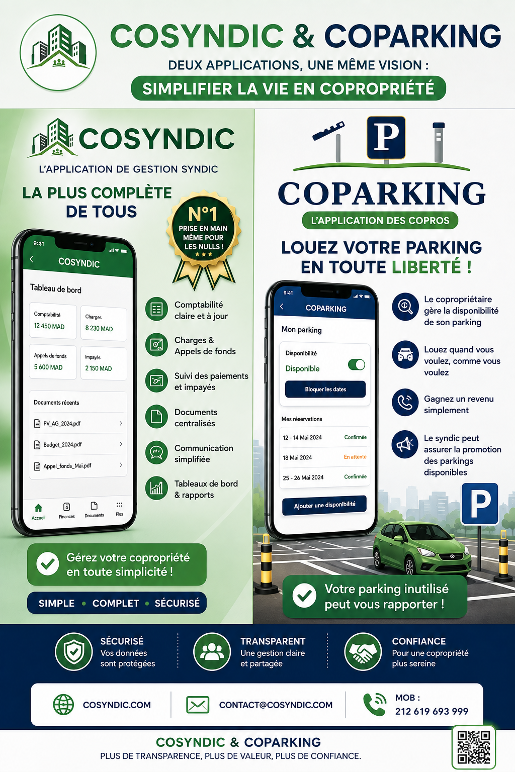 Cosyndic & Coparking, deux applications, une même vision